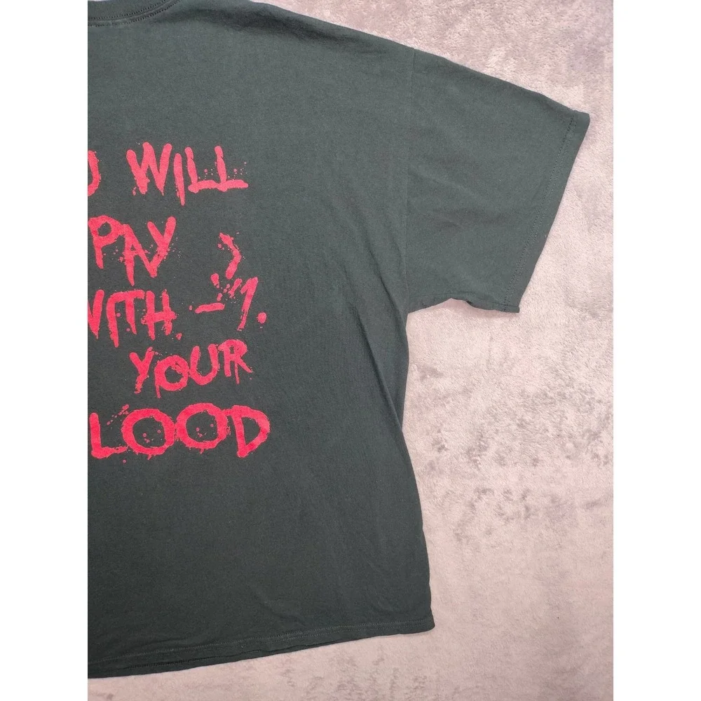 XL t-shirt Shadows Fall band graphic metalcore skull knives lyrics 100% cotton